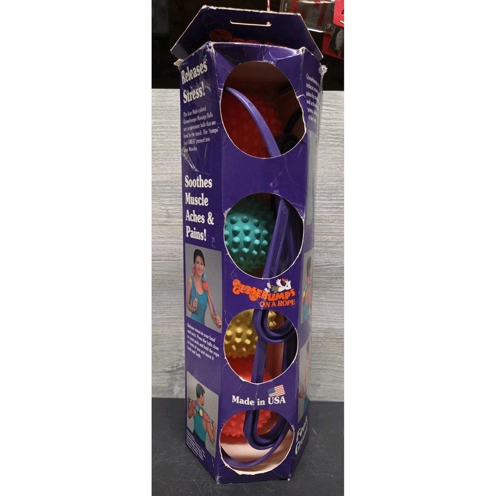 Goosebumps Balls On A Rope 4x Spiky Acupressure w/ Box Made USA Vintage B3
